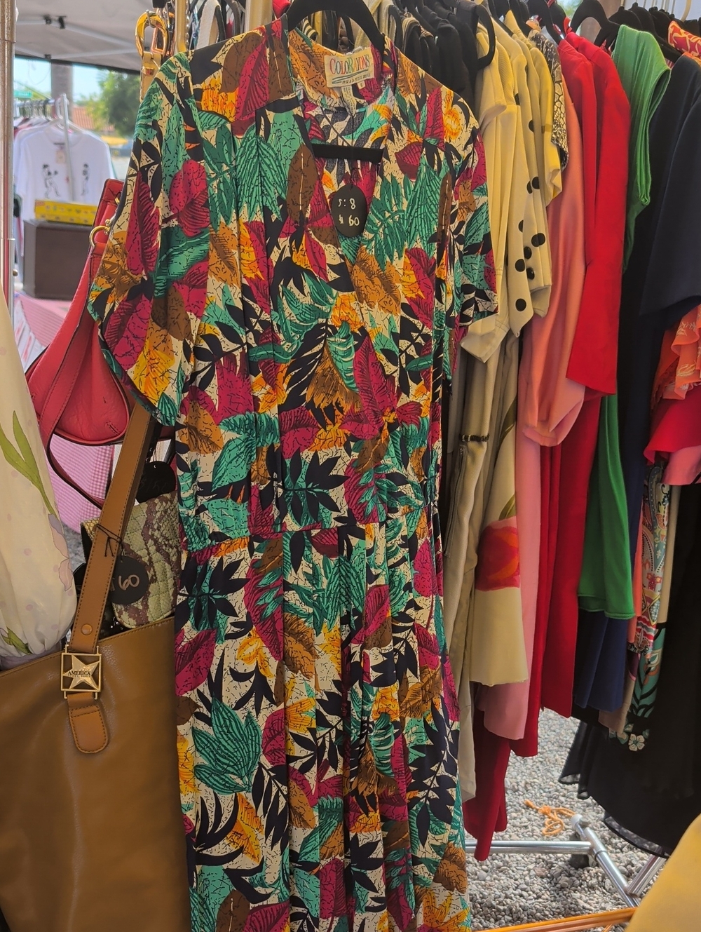 Colorful Tropical Leaf Print Women’s Dress